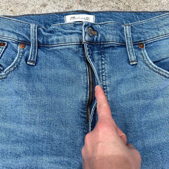 Madewell Perfect Vintage Distressed Cropped Ankle High Rise Jeans Size 32 - Picture 6 of 15